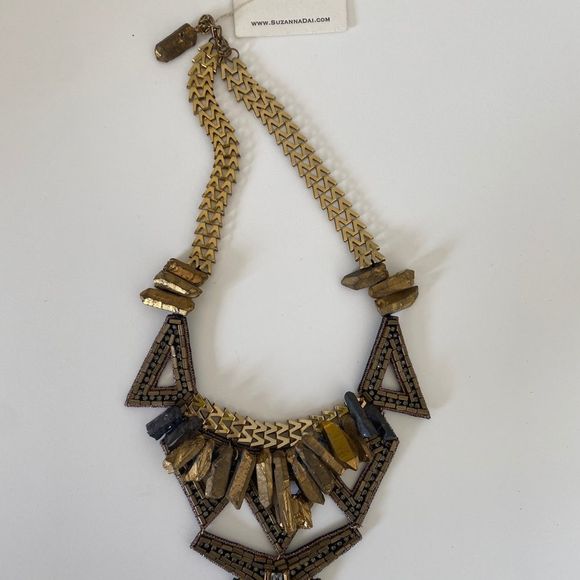 SUZANNA DAI Gold Statement Necklace - Picture 14 of 16